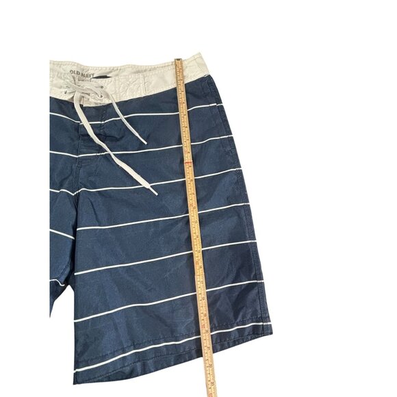 Old Navy Mens Blue & White Striped Swim Trunks - Picture 8 of 9